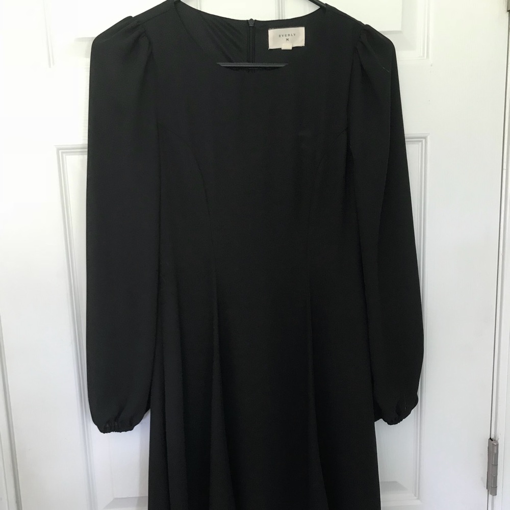 Black long sleeve fit and flare
